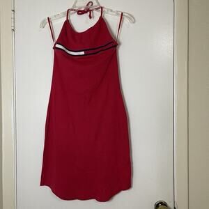 Tommy Hilfiger halter knit red y2k 90's summer dress size small